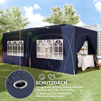 Pop-up altán, 3x6m, UV 50+, voděodolný, tmavě modrý