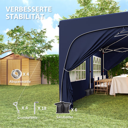 Pop-up altán, 3x6m, UV 50+, voděodolný, tmavě modrý