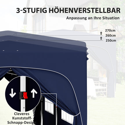 Pop-up altán, 3x6m, UV 50+, voděodolný, tmavě modrý