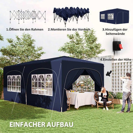 Pop-up altán, 3x6m, UV 50+, voděodolný, tmavě modrý