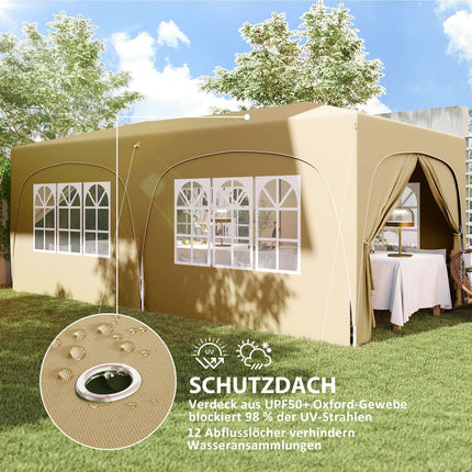 Voděodolný nůžkový altán 3x6m, UV50+, 6 bočnic
