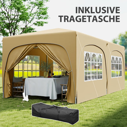 Voděodolný nůžkový altán 3x6m, UV50+, 6 bočnic