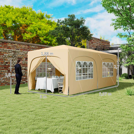 Voděodolný nůžkový altán 3x6m, UV50+, 6 bočnic