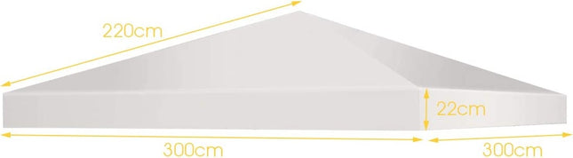 Náhradní střecha altánu, ochrana proti slunci se suchými zipy 300 x 300 cm béžová