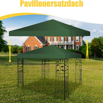 Náhradní střecha altánu, ochrana proti slunci se suchými zipy 300 x 300 cm tmavě zelená