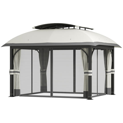 Gazebo with double roof, water repellent, 4x3.3 m