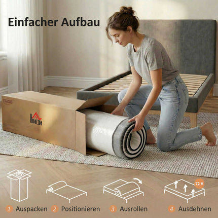 Gel Memory Foam Mattress 140x200cm, Medium Firm, Breathable