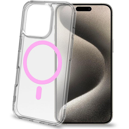 Gelskin mag magnetický kryt MagSafe iPhone 16 Pro průhledný + růžová