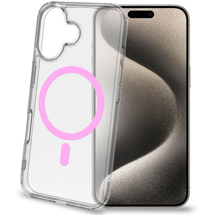 Gelskin mag magnetický kryt MagSafe iPhone 16 průhledný + růžová