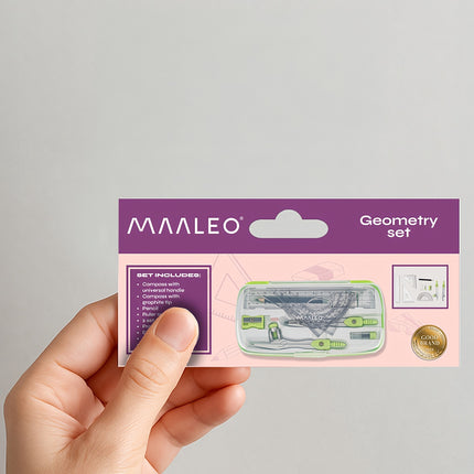 Rýsovací sada, 10 dílů, pravítko a kružítko