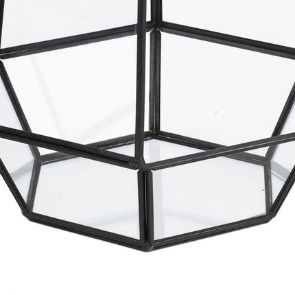 Geometrické skleněné terárium pro sukulenty, 25 cm