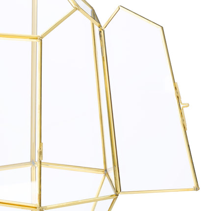 Geometrické skleněné terárium pro sukulenty a vzdušné rostliny