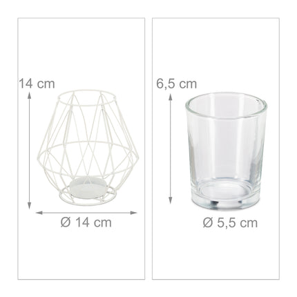 Geometrický svícen na čajovou svíčku