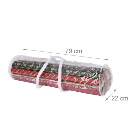 Gift Wrap Organizer Bags, 2-Pack, Transparent Storage