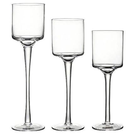 Glas-Kerzenständer-Set, 3 Größen, Transparent