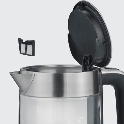 Skleněná elektrická konvice, 1.7L, 2200W, rychlý var