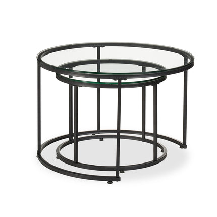 Glass & Metal Nesting Tables, Set of 2 – Living Room