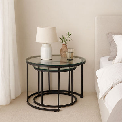 Glass & Metal Nesting Tables, Set of 2 – Living Room