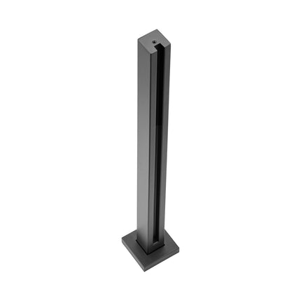 Glass Railing Post, 35.83 in, For 10-12 mm Glass, Black