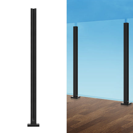 Glass Railing Post, 41.34 in, 10–12 mm, Black