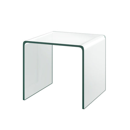 Glas-Beistelltisch – U-förmig, gehärtet, 45x45x41 cm