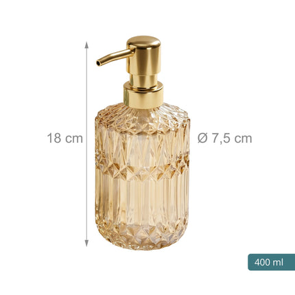 Skleněné dávkovače mýdla, sada 2 ks, 400 ml, znovu plnitelné