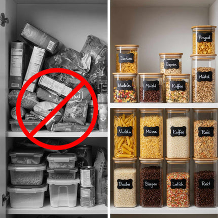 Skleněné dózy s bambusovými víčky, 1500ml, sada 3 ks