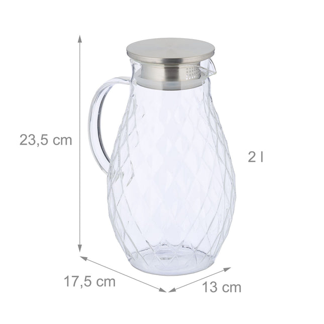 Skleněná karafa s víčkem 2 l