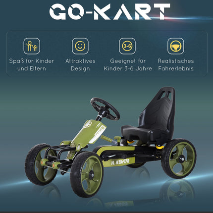 Zelená dětská motokára - ruční brzda, nastavitelná sedačka, od 3 let