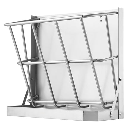 Goat Hay Feeder, 21 Gallon 2-In-1 Wall-Mount Steel