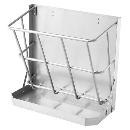 Goat Hay Feeder, 21 Gallon 2-In-1 Wall-Mount Steel