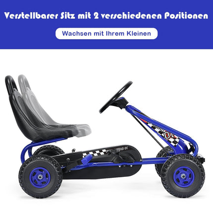 Motokára s ruční brzdou, šlapadlo 30kg, šlapací vozítko 3-6 let, modrá