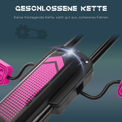 Go-kart for children with adjustable seat and handbrake, pink