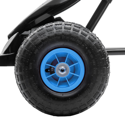 Go-kart for children with adjustable seat, rubber tires and brake