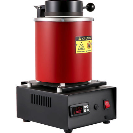 Gold Melting Furnace 1350W, 1150C, 3kg Crucible Kit