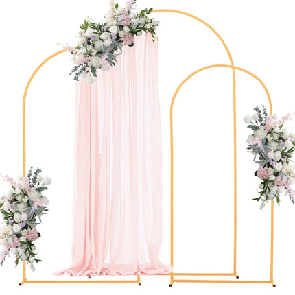 Gold Metal Arch Backdrop Stand Set of 3, 7.2–6 ft