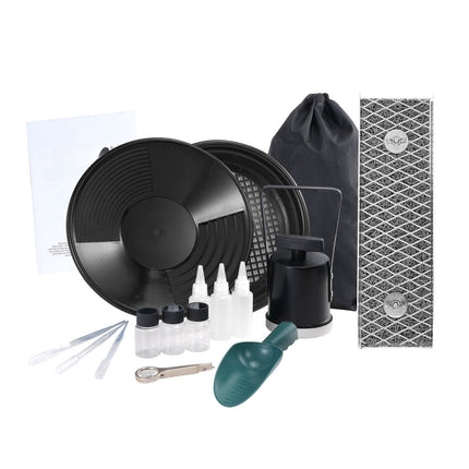 Gold Panning Kit, 16-Piece Set With 12-Inch Mini Sluice