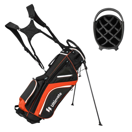 Golfový bag se 14 přihrádkami, 6 kapes, pláštěnka, červená