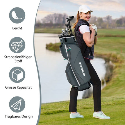 Golfový bag se 14 přihrádkami, 7 kapes, ramenní popruh