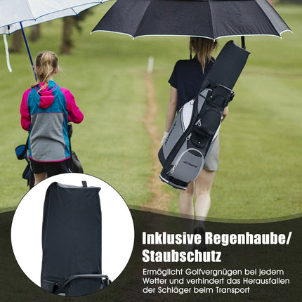 Golfový bag se 14 přihrádkami, voděodolná kapsa, černá/šedá