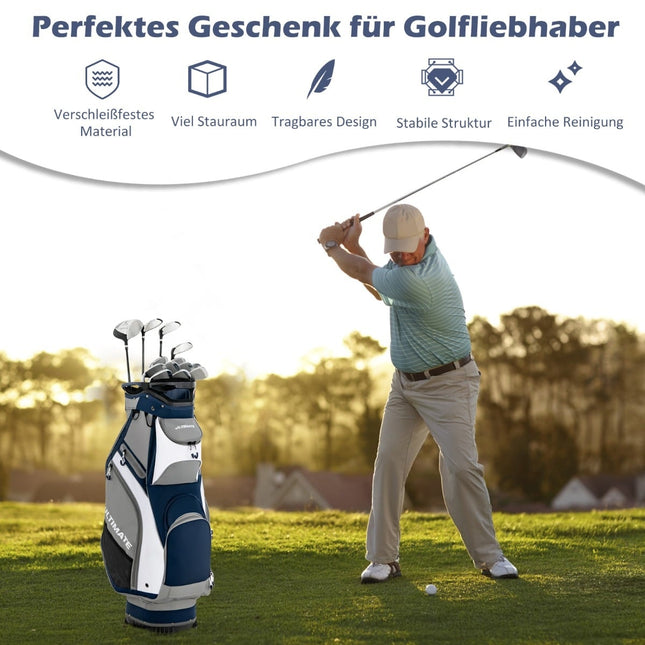 Golfový bag se 14 celodélkovými přihrádkami, tmavě modrá/šedá