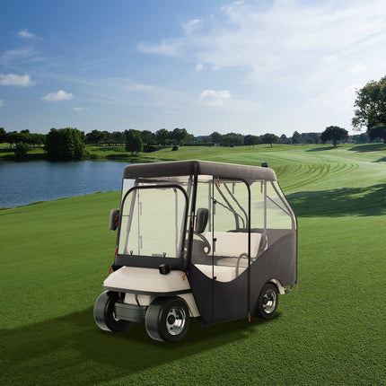 Golf Cart Enclosure, 420D Polyester, Clear 4-Side Windows