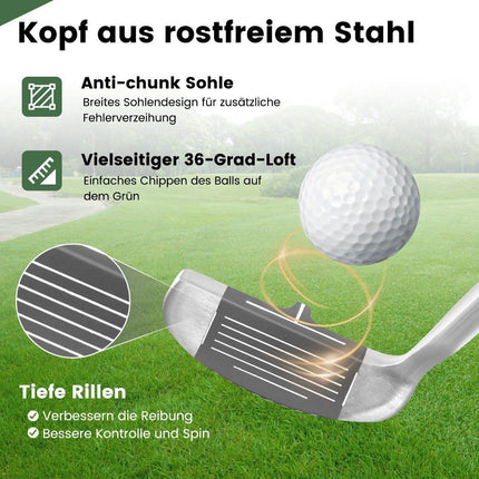 Golfový chipper 89 cm – nerezová hlava, protiskluzový grip