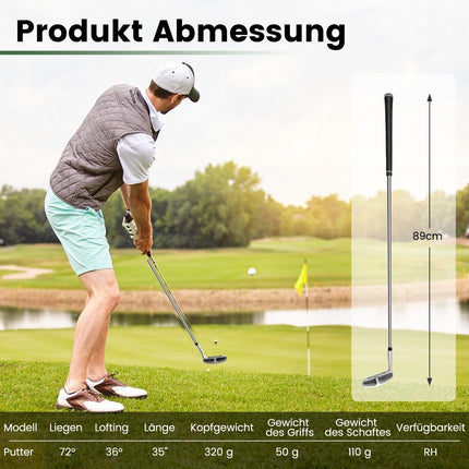 Golfový chipper 89 cm – nerezová hlava, protiskluzový grip