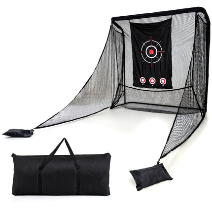 Golf Practice Net with Side Barriers and Sandbags