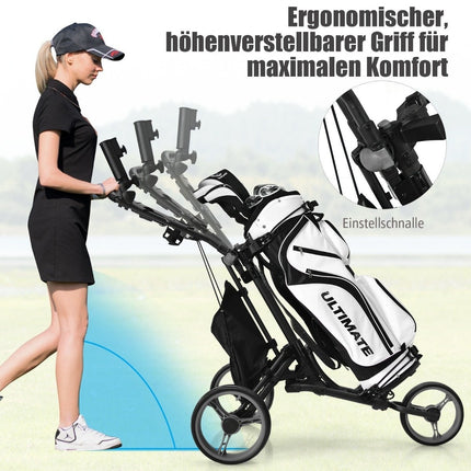 Golfový vozík, 3kolový, skládací hliníkový, šedá
