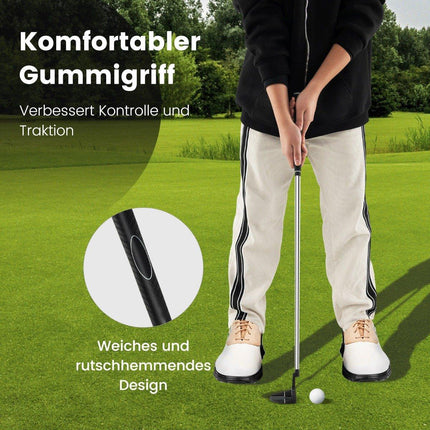 Golfový putter 89 cm, nerezový mallet putter s nerezovou hlavou a protiskluzovým gripem