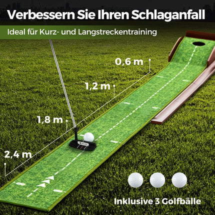 Golf Putting Mat with Auto Ball Return, 1 Hole, 3 Balls