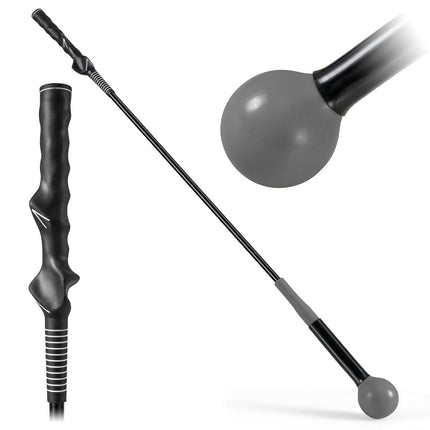 Tréninková pomůcka na golfový švih, 100cm, zatížená hlava, šedá
