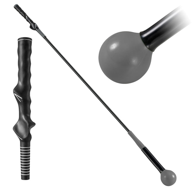 Tréninková pomůcka na golfový švih, 120cm, zatížená hlava, šedá